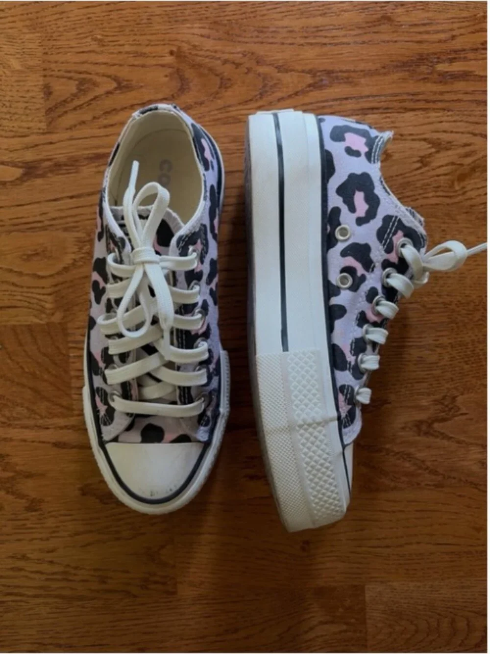 Converse platform low sneaker purple Black pink leopard print All Star Shoe Y3 5